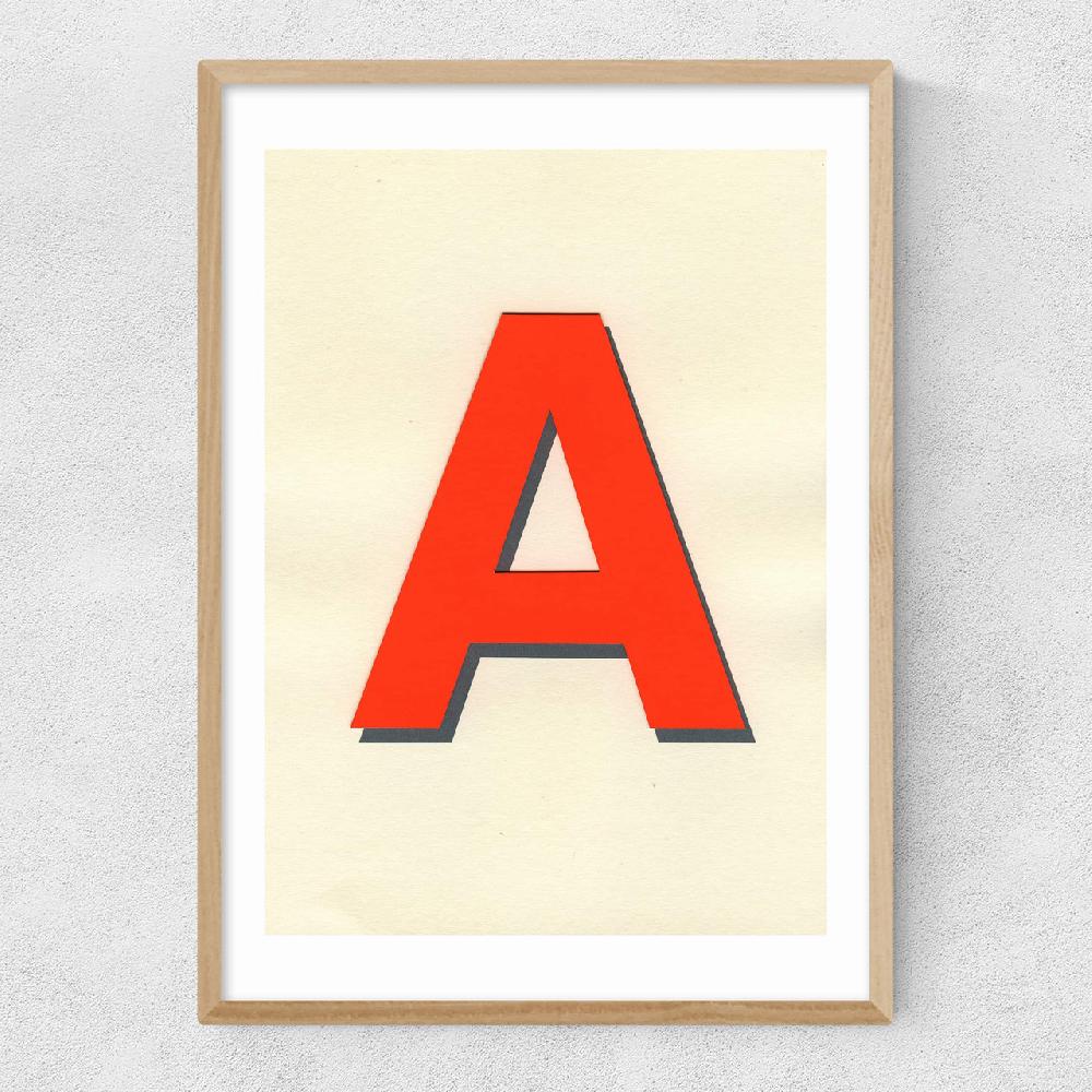 East End Prints Neon Red A