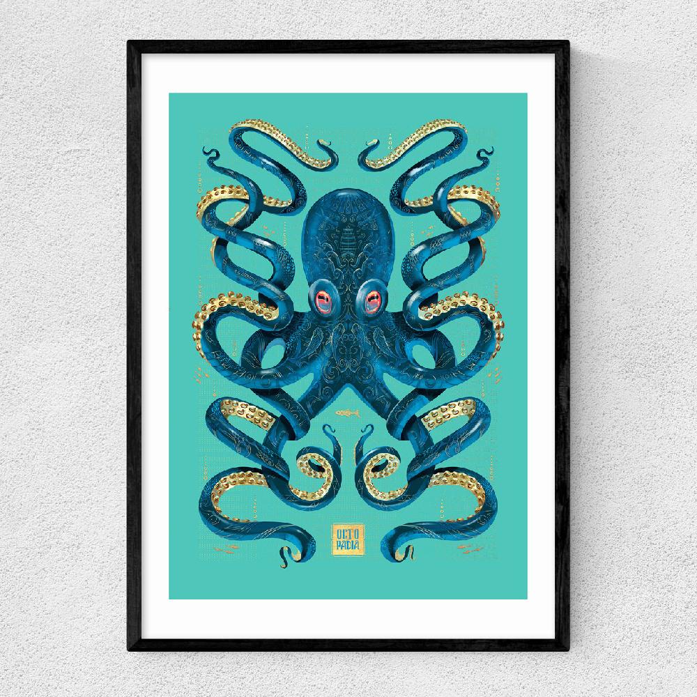 east end prints Octopus (Blue)