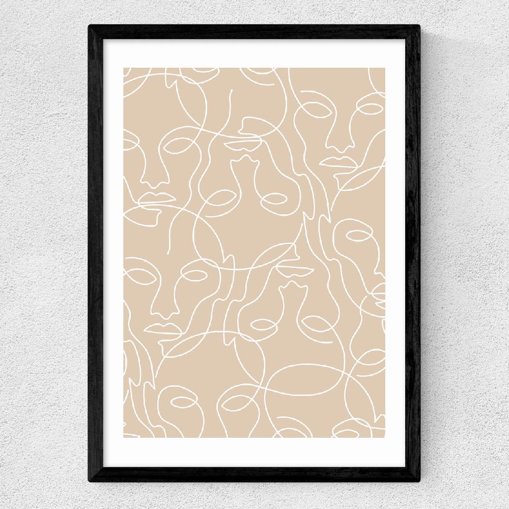 East End Prints One Line Faces