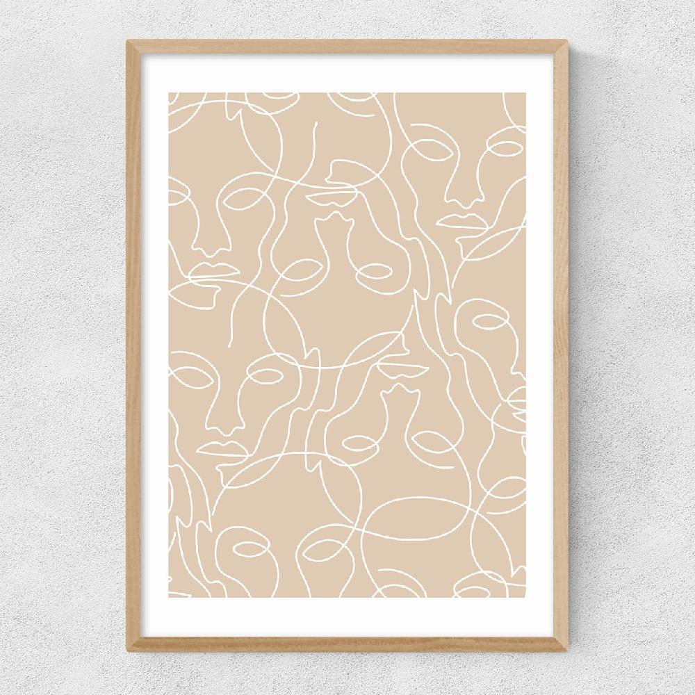 East End Prints One Line Faces