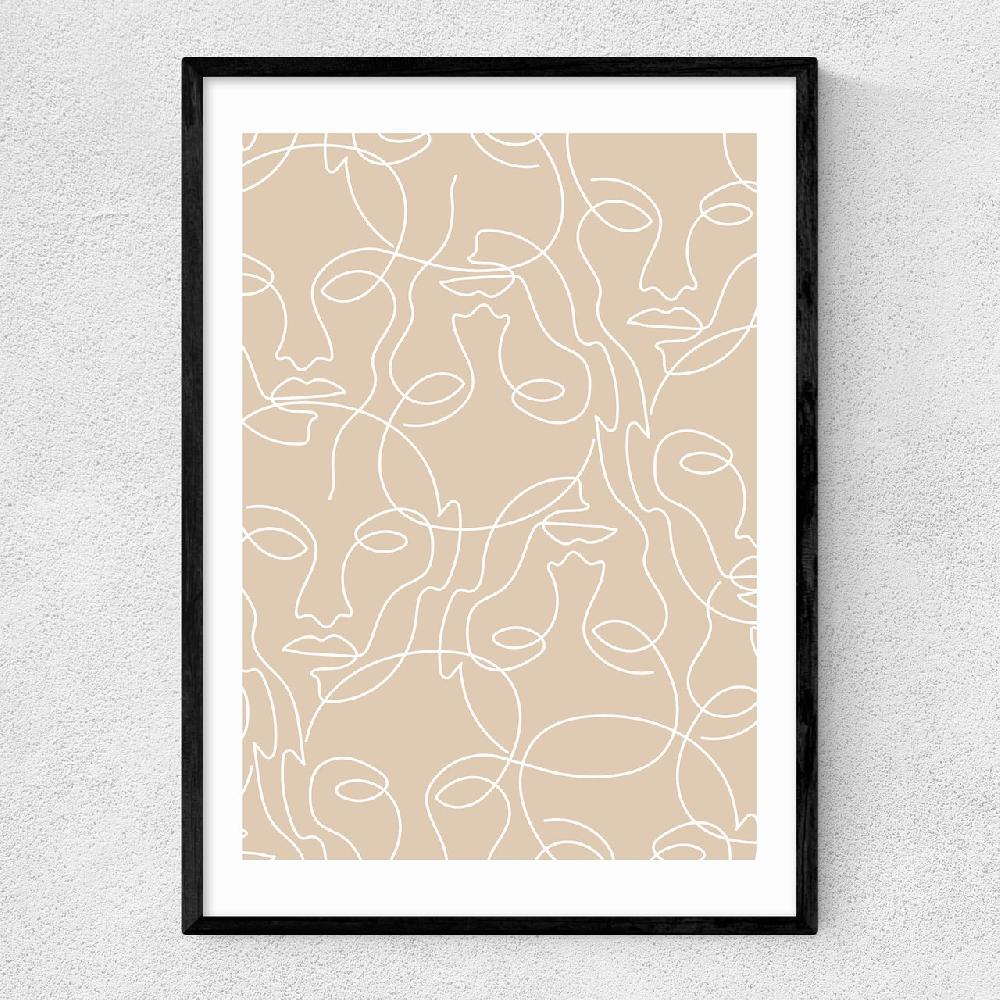east end prints One Line Faces