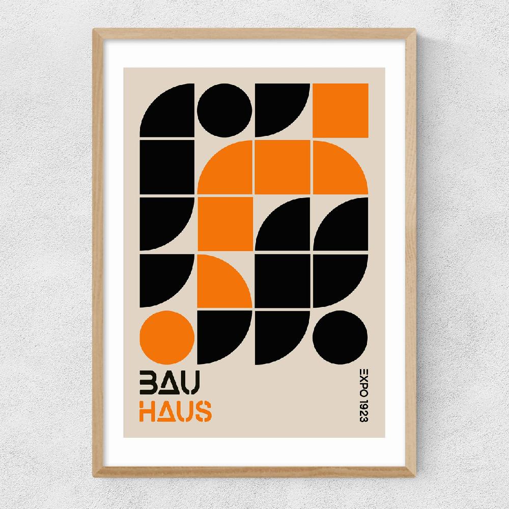 East End Prints Orange And Black Geometric