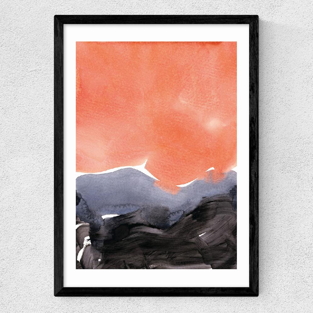 East End Prints Orange Blue Graphite
