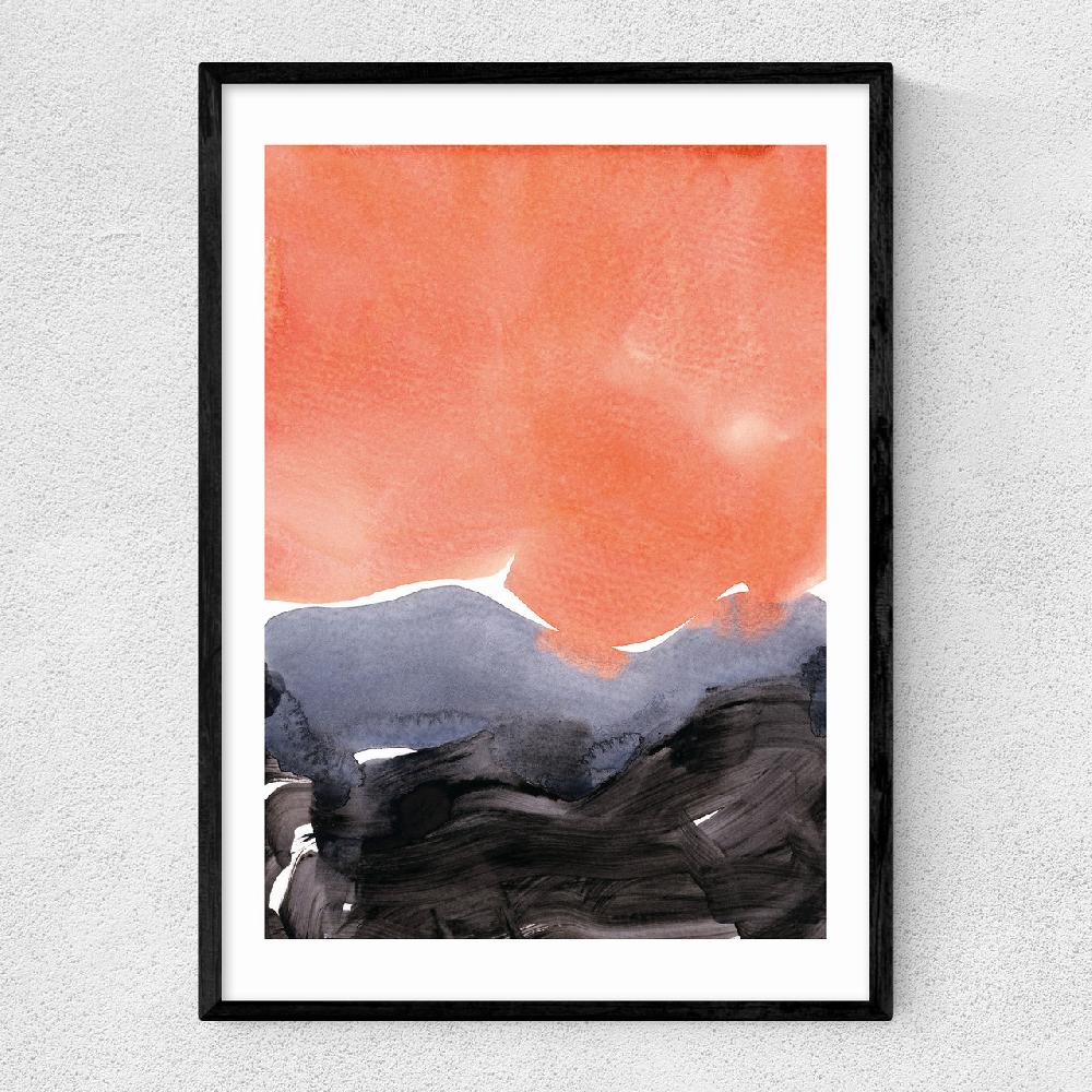 east end prints Orange Blue Graphite