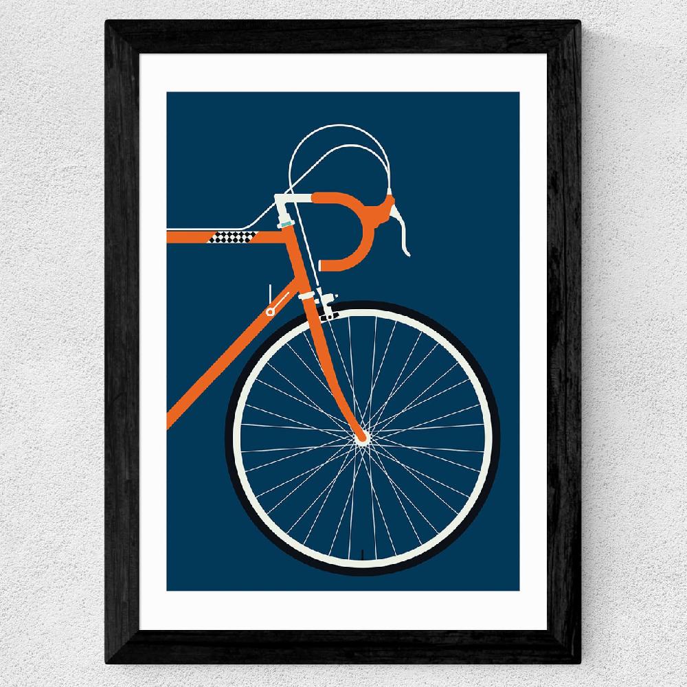 East End Prints Orange Coloured Race Bike