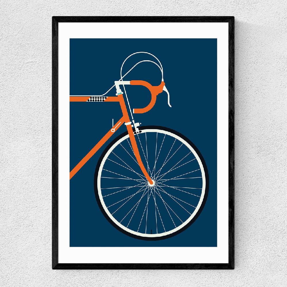east end prints Orange Coloured Race Bike
