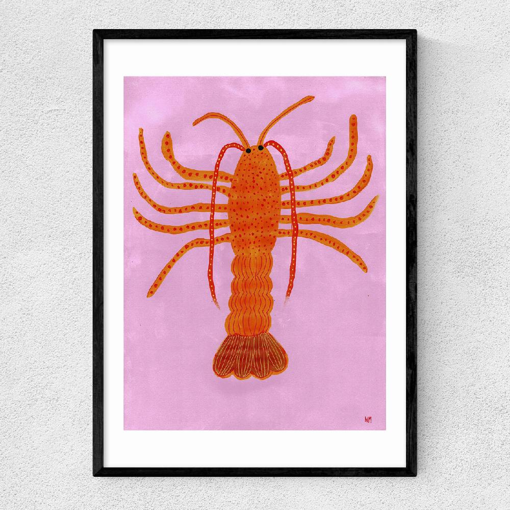 east end prints Orange Lobster on Pink