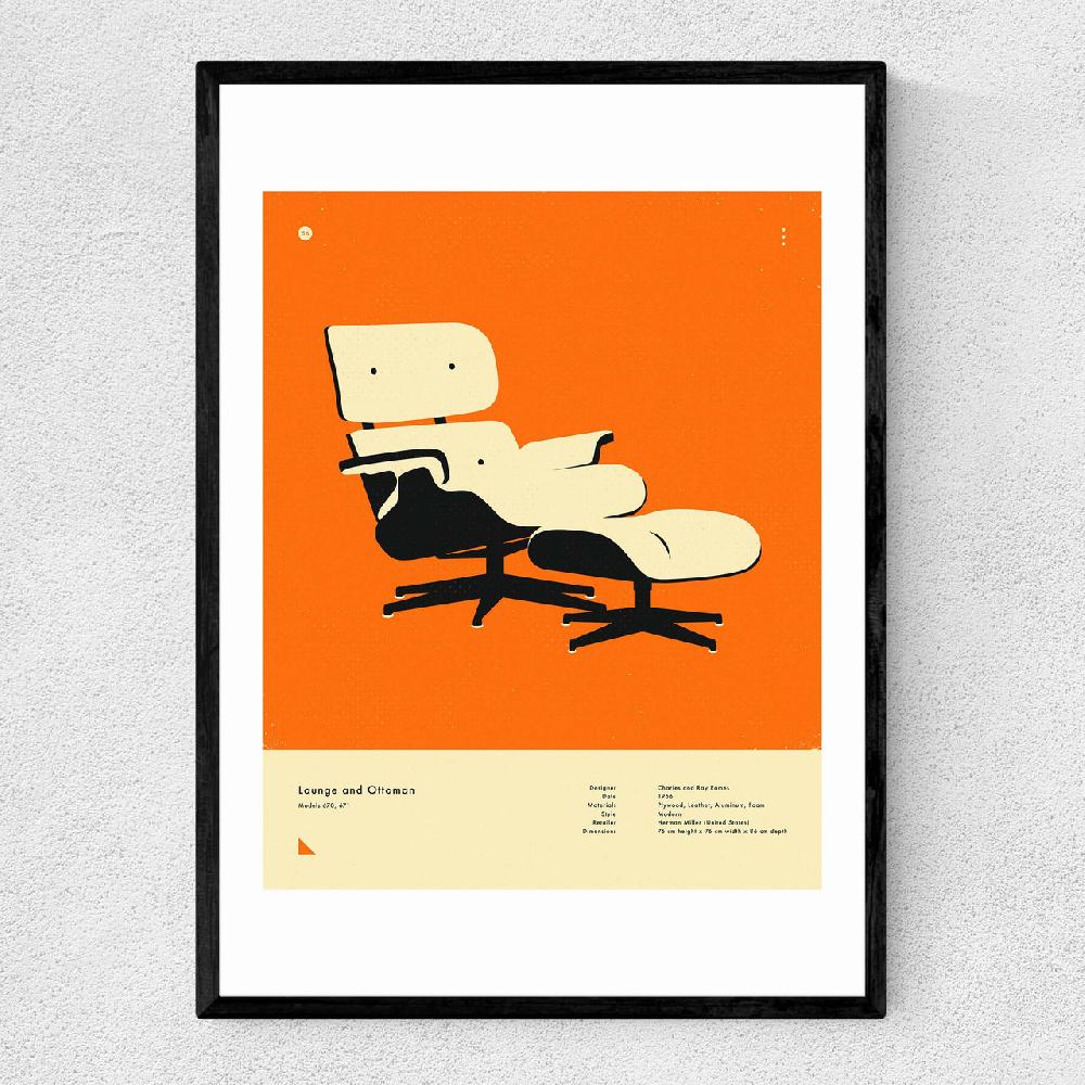 east end prints Orange Lounge Chair