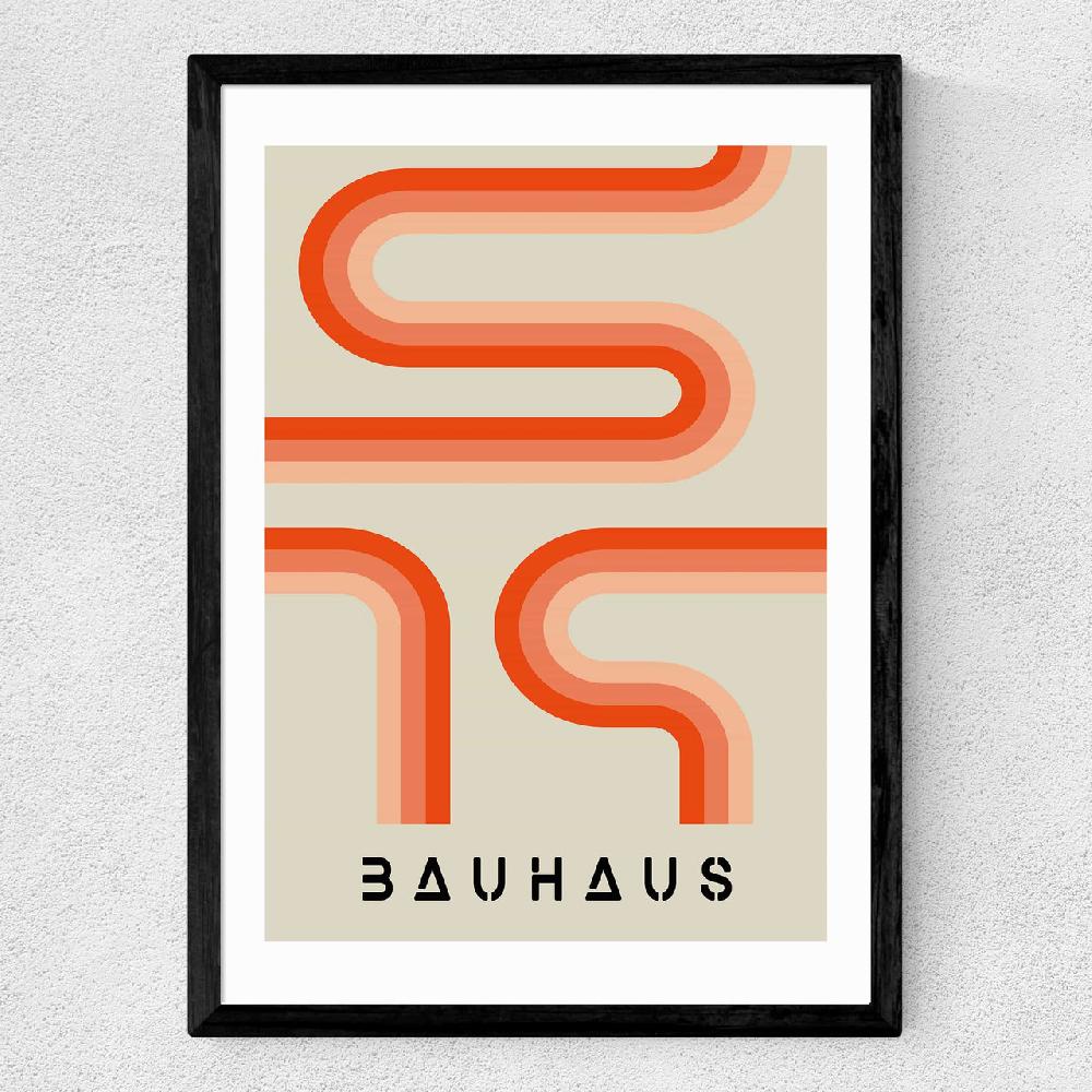 East End Prints Orange Stripes Bauhaus