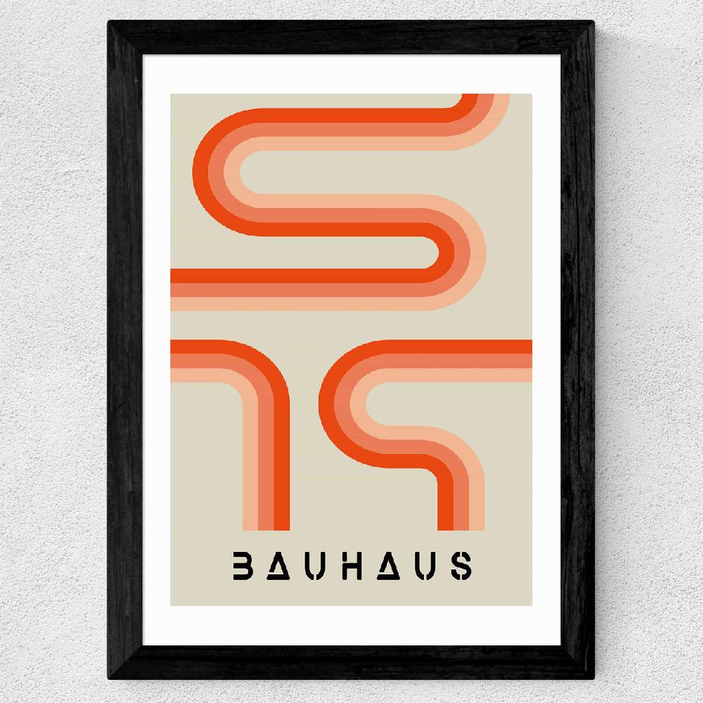 East End Prints Orange Stripes Bauhaus