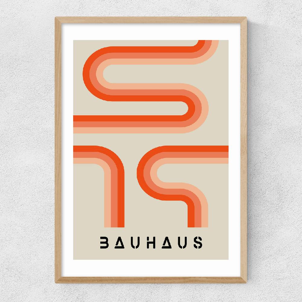 East End Prints Orange Stripes Bauhaus