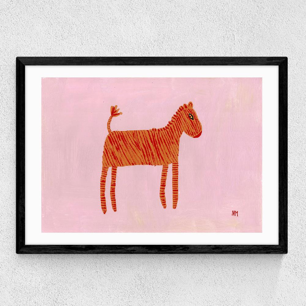 East End Prints Orange Zebra