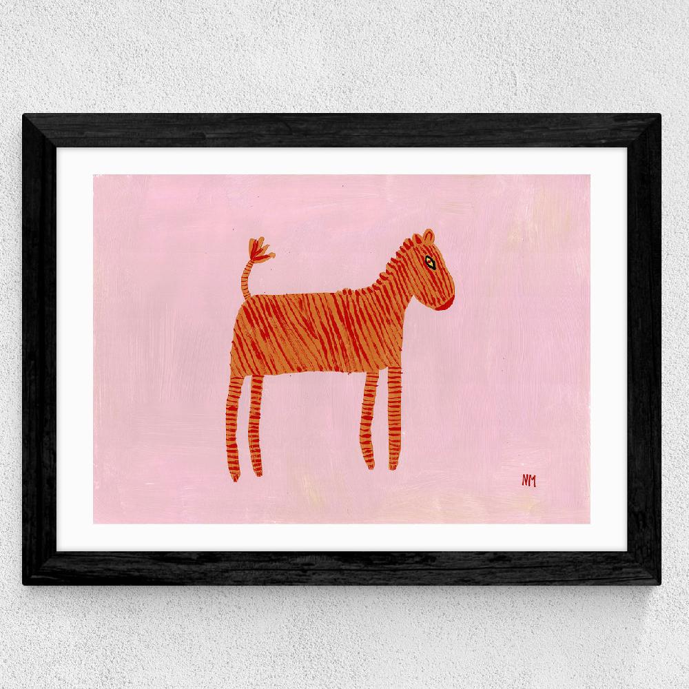 East End Prints Orange Zebra