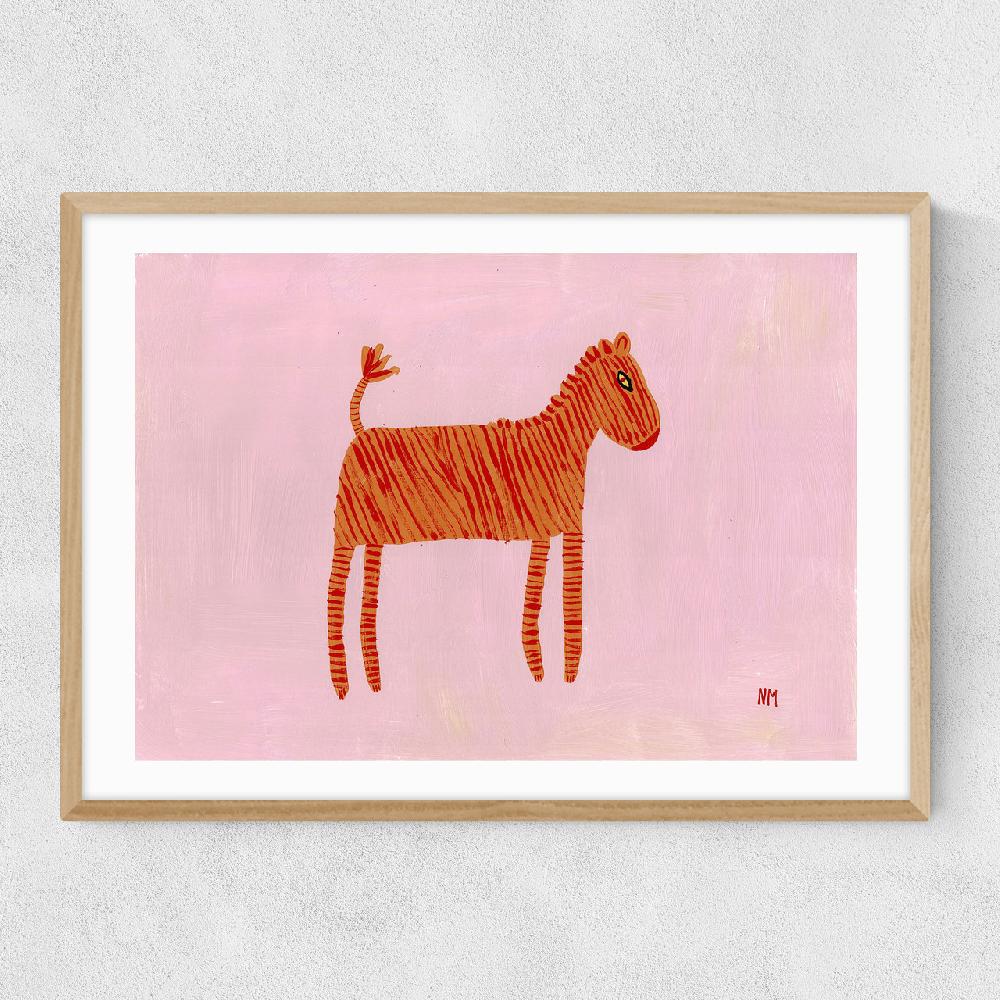 East End Prints Orange Zebra