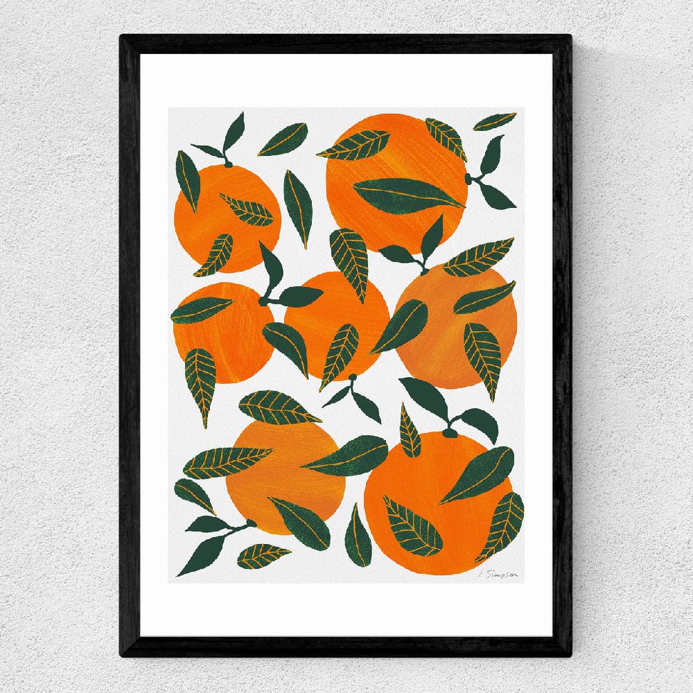 East End Prints Oranges And Leaves