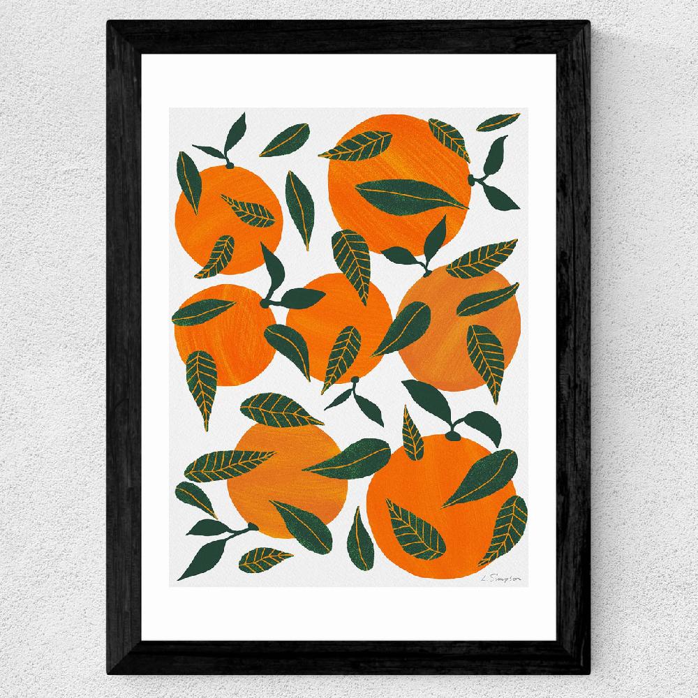 East End Prints Oranges And Leaves