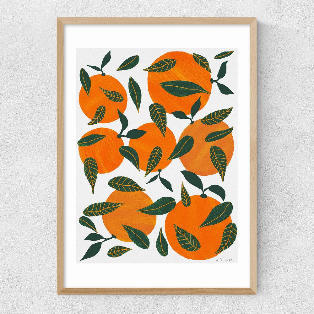 East End Prints Oranges And Leaves