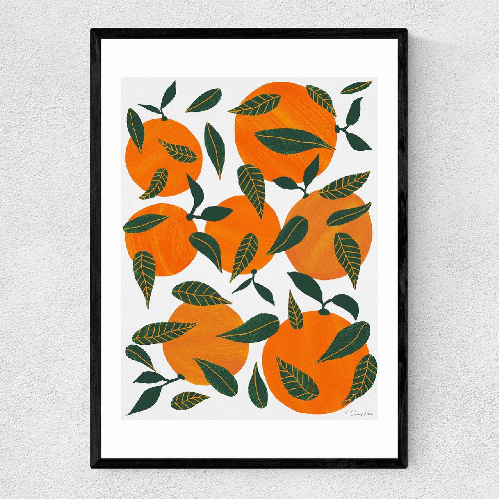 east end prints Oranges and Leaves