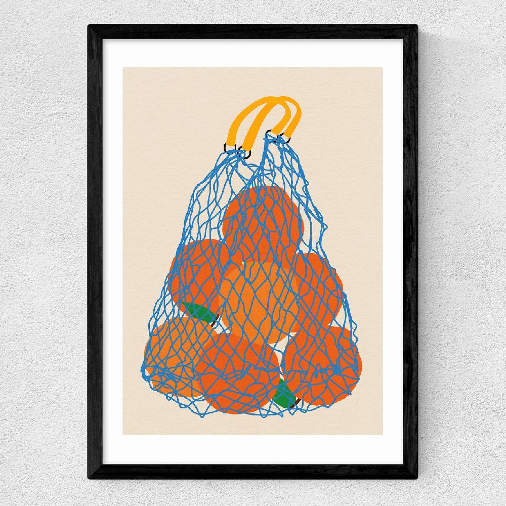 East End Prints Oranges In A Net Bag