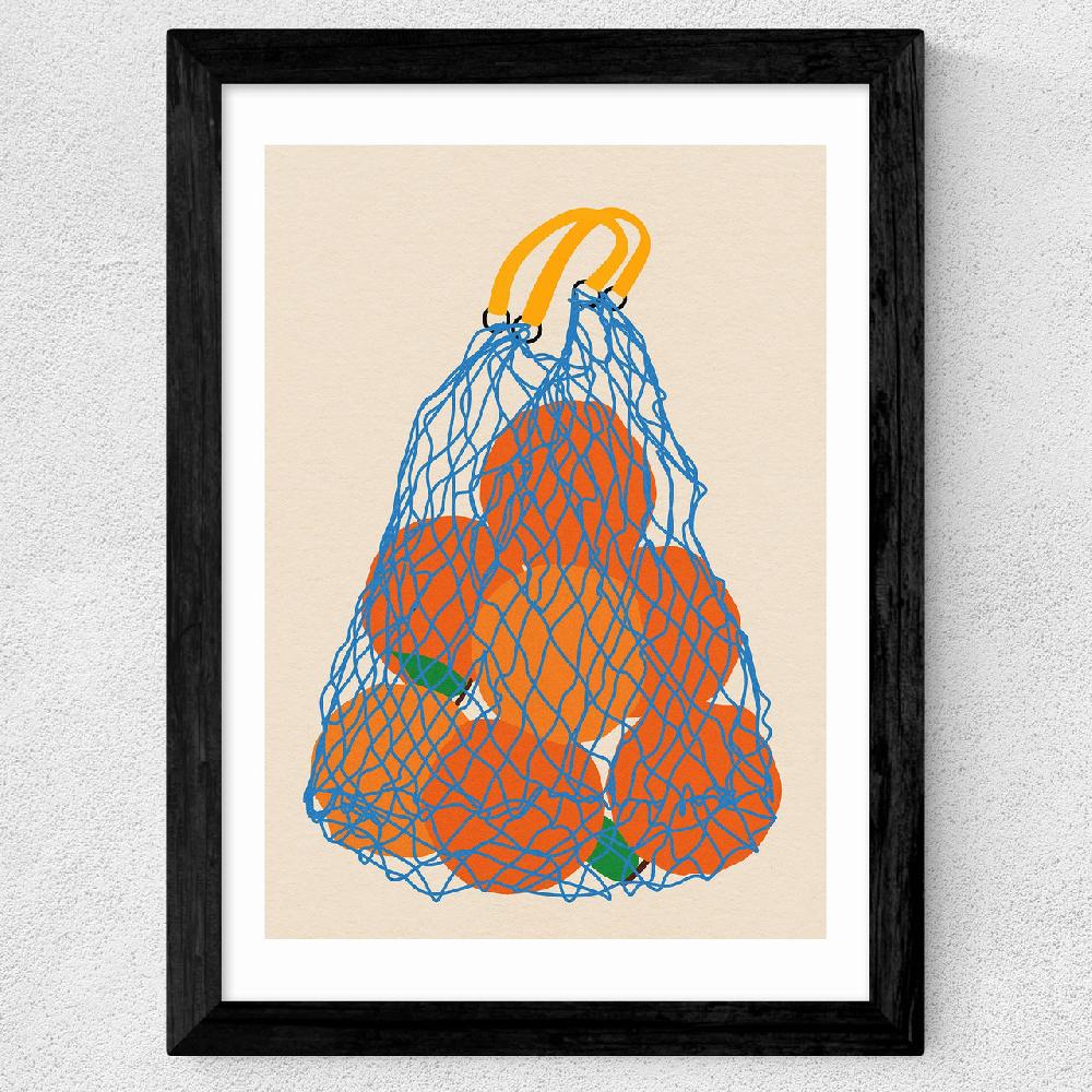 East End Prints Oranges In A Net Bag