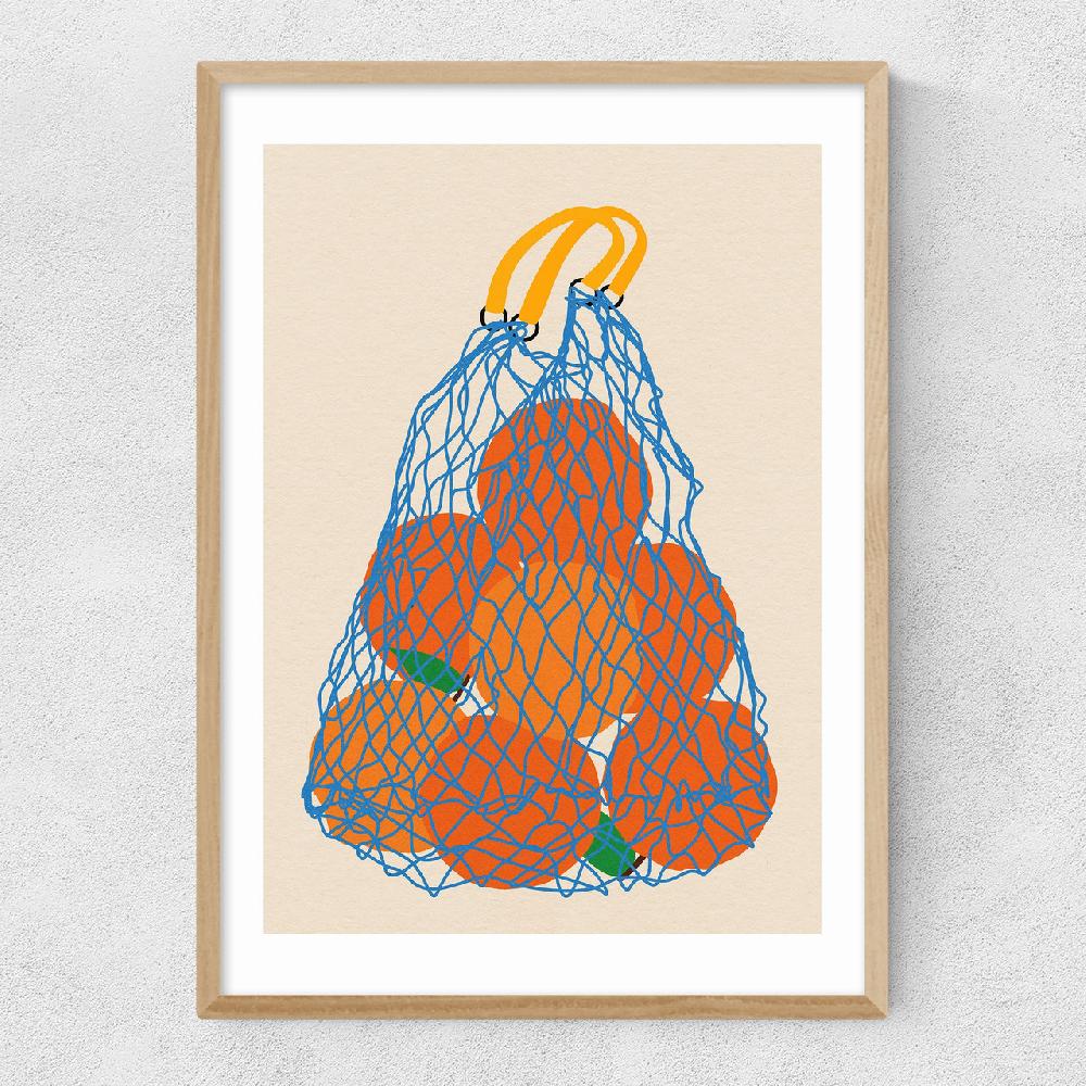 East End Prints Oranges In A Net Bag