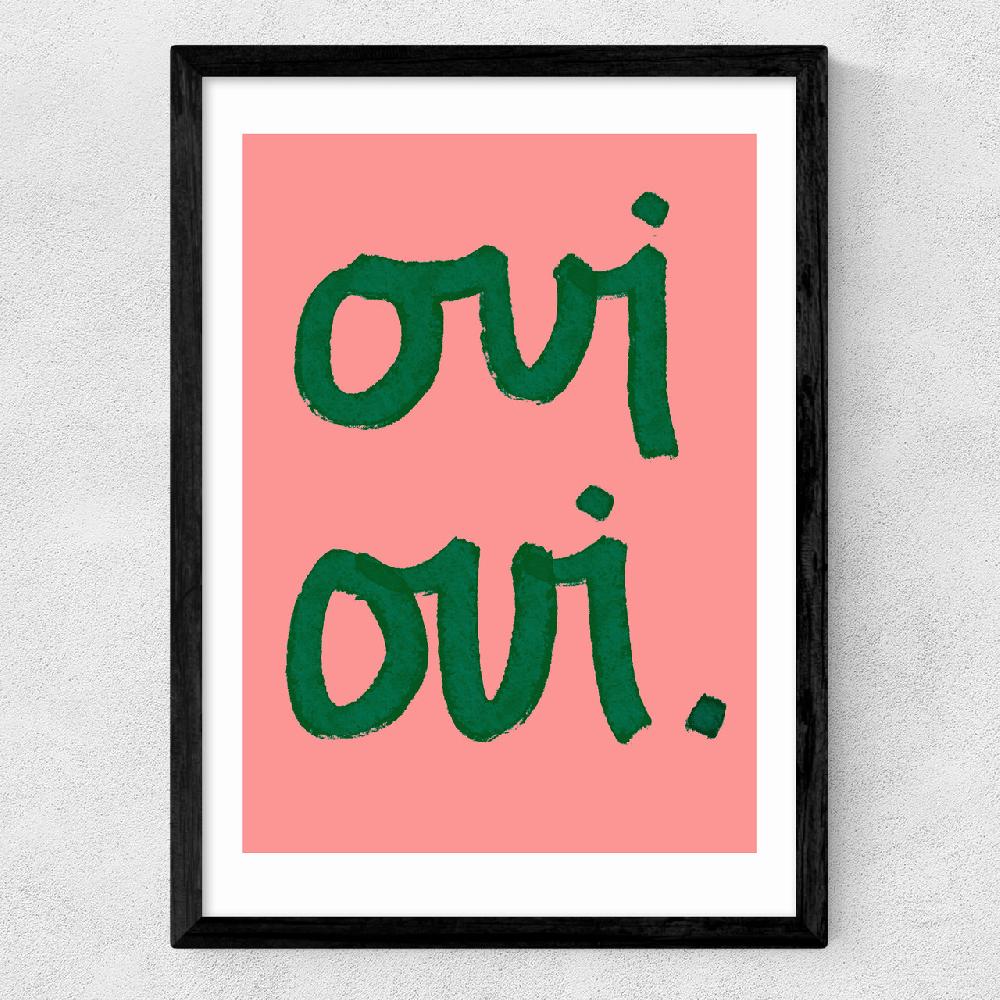 East End Prints Oui Oui Peach