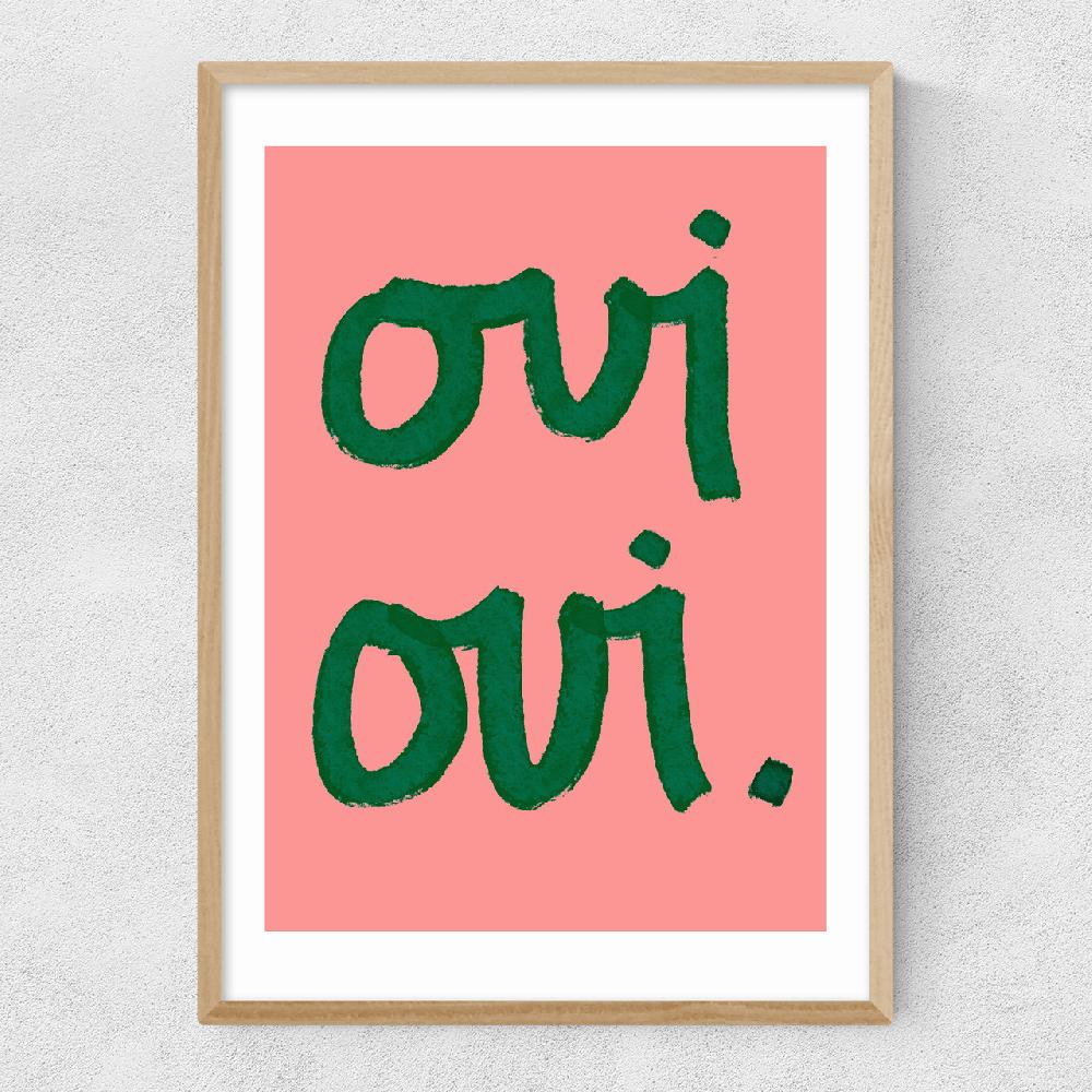 East End Prints Oui Oui Peach