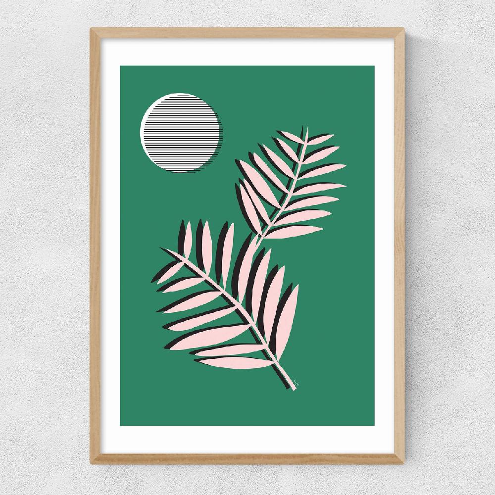 East End Prints Palm Leaves In Moonlight