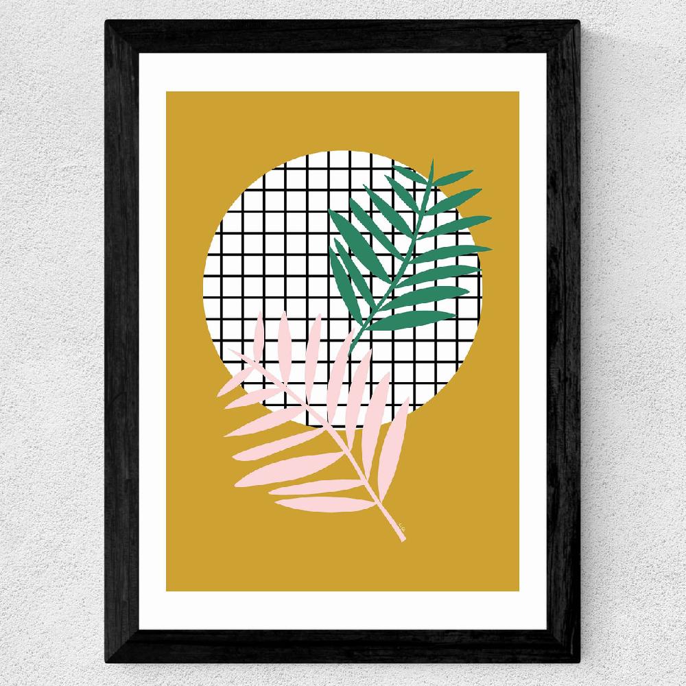 East End Prints Palm Leaves In Mustard
