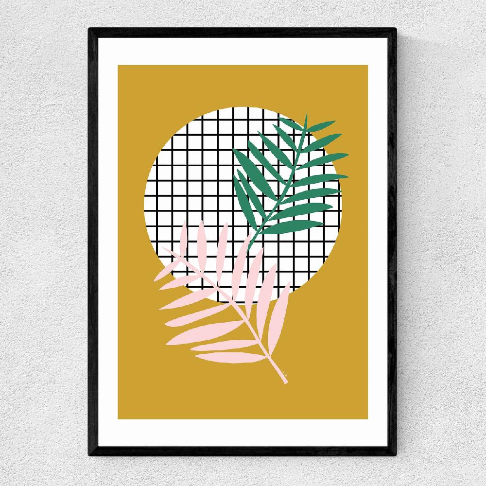 east end prints Palm Leaves In Mustard