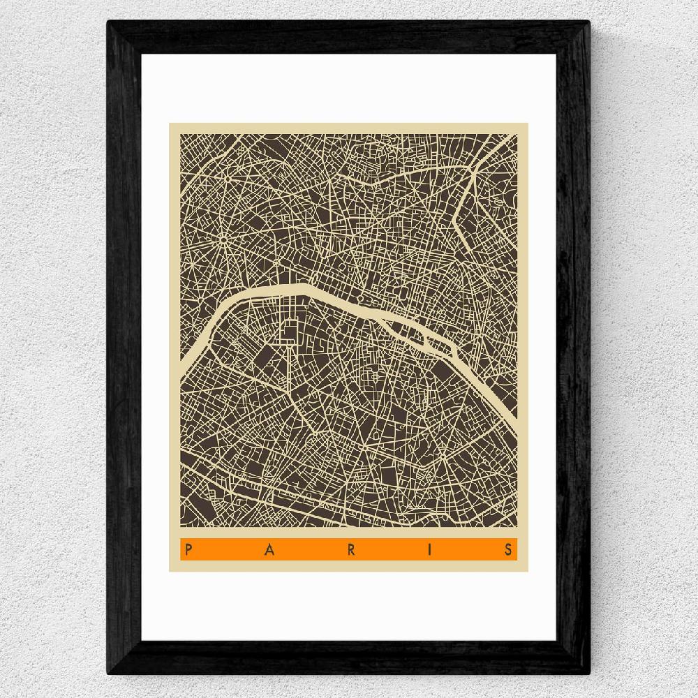 East End Prints Paris Map By Jazzberry Blue