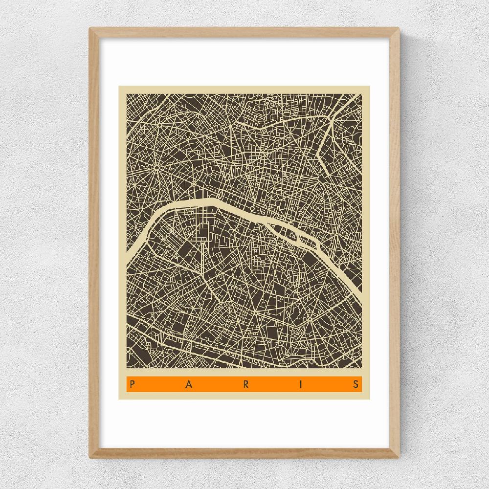 East End Prints Paris Map By Jazzberry Blue