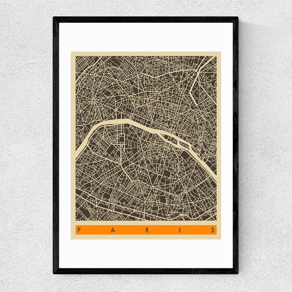 east end prints Paris Map by Jazzberry Blue