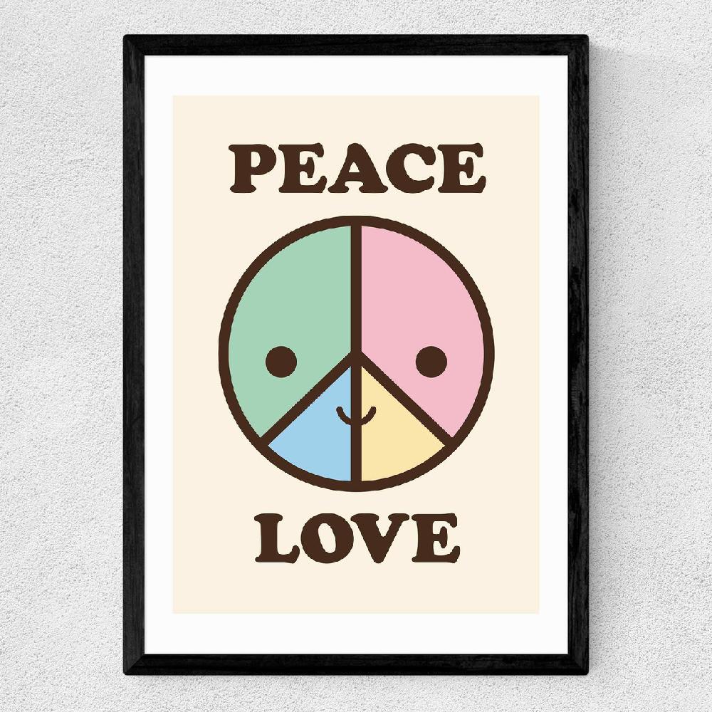 East End Prints Peace & Love By Dicky Bird