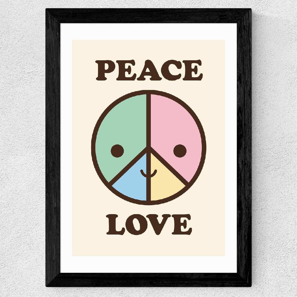 East End Prints Peace & Love By Dicky Bird