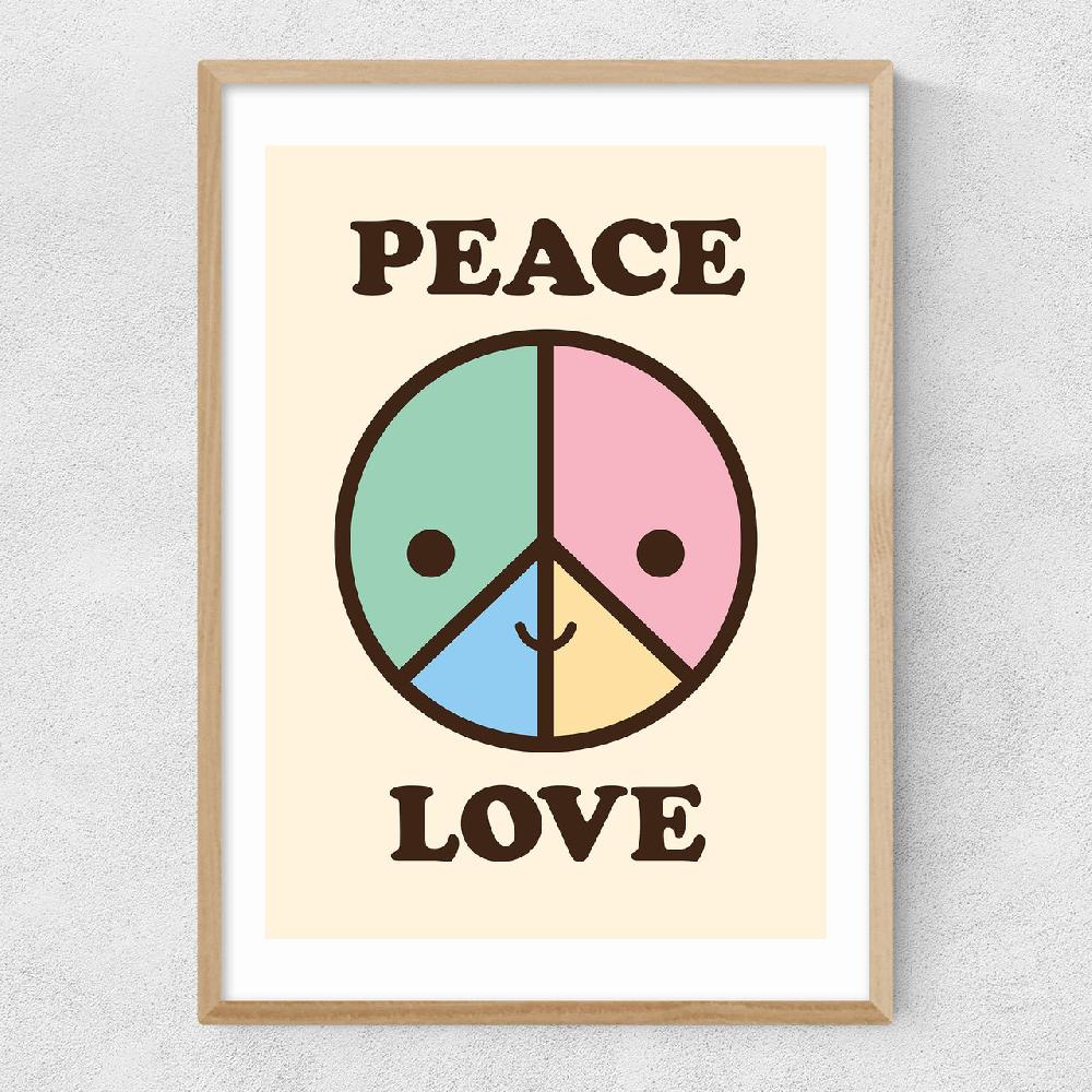 East End Prints Peace & Love By Dicky Bird