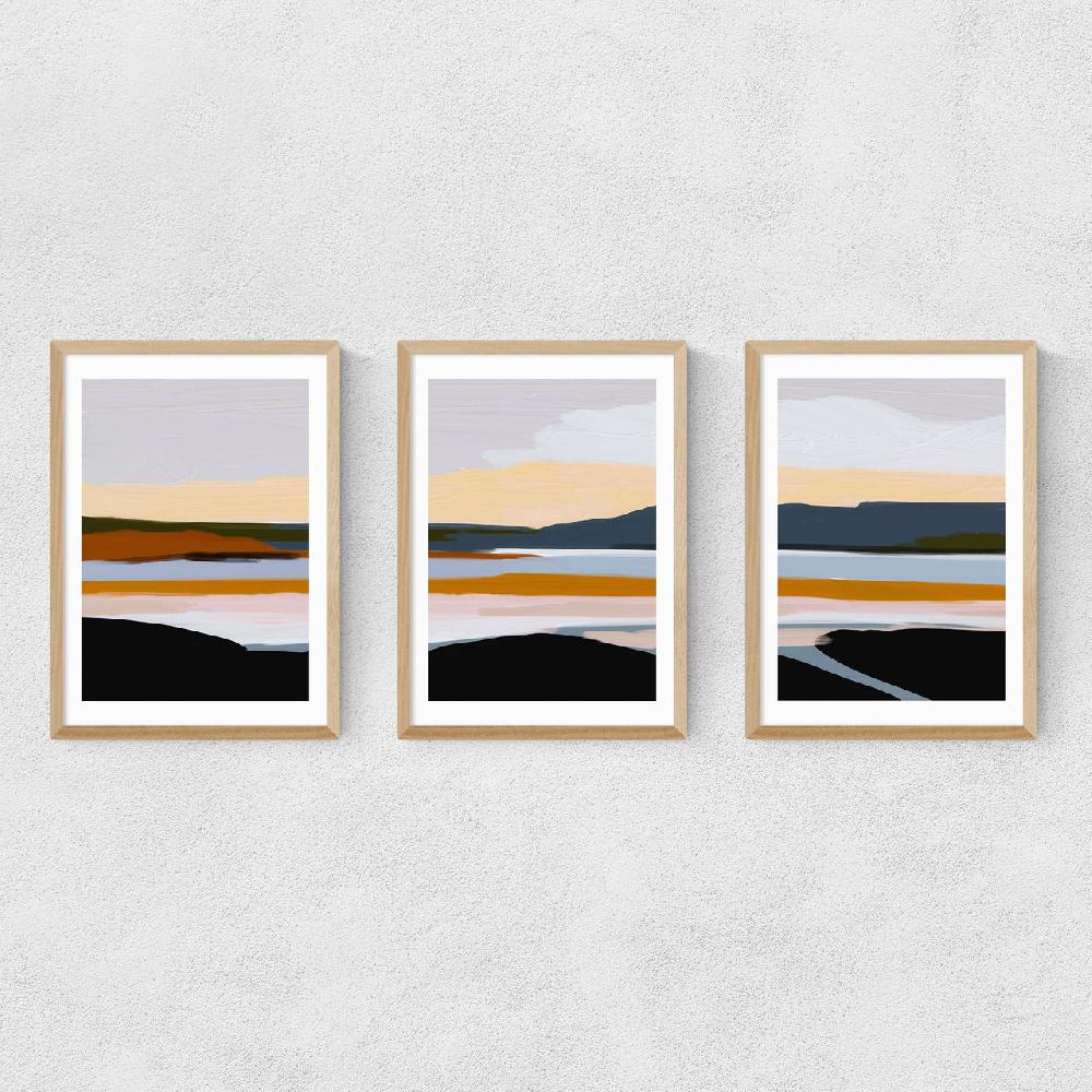 East End Prints Peaceful Calm Of Evening Triptych