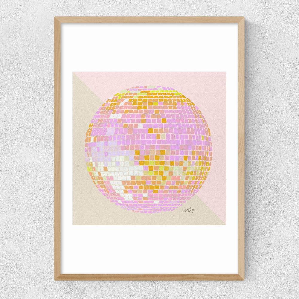 East End Prints Peach DiscoBall