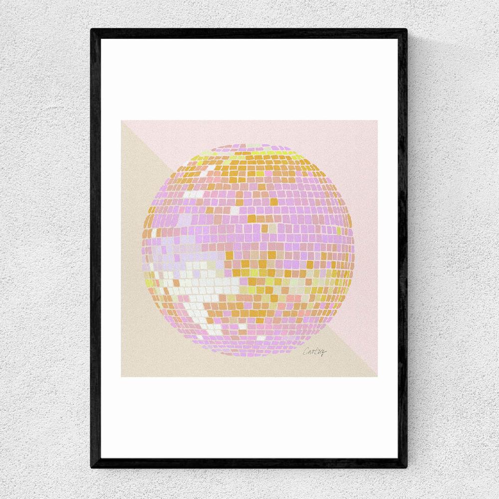 east end prints Peach DiscoBall