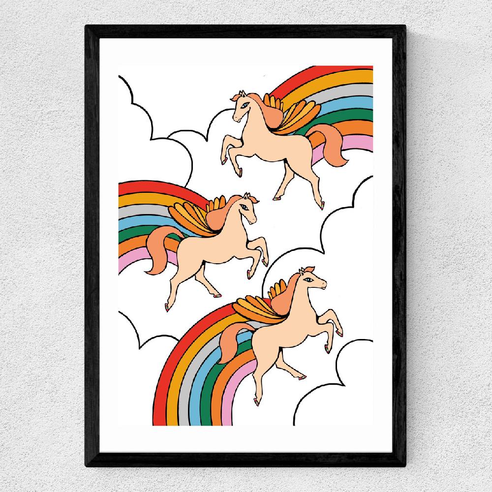 East End Prints Pegasus Rainbow