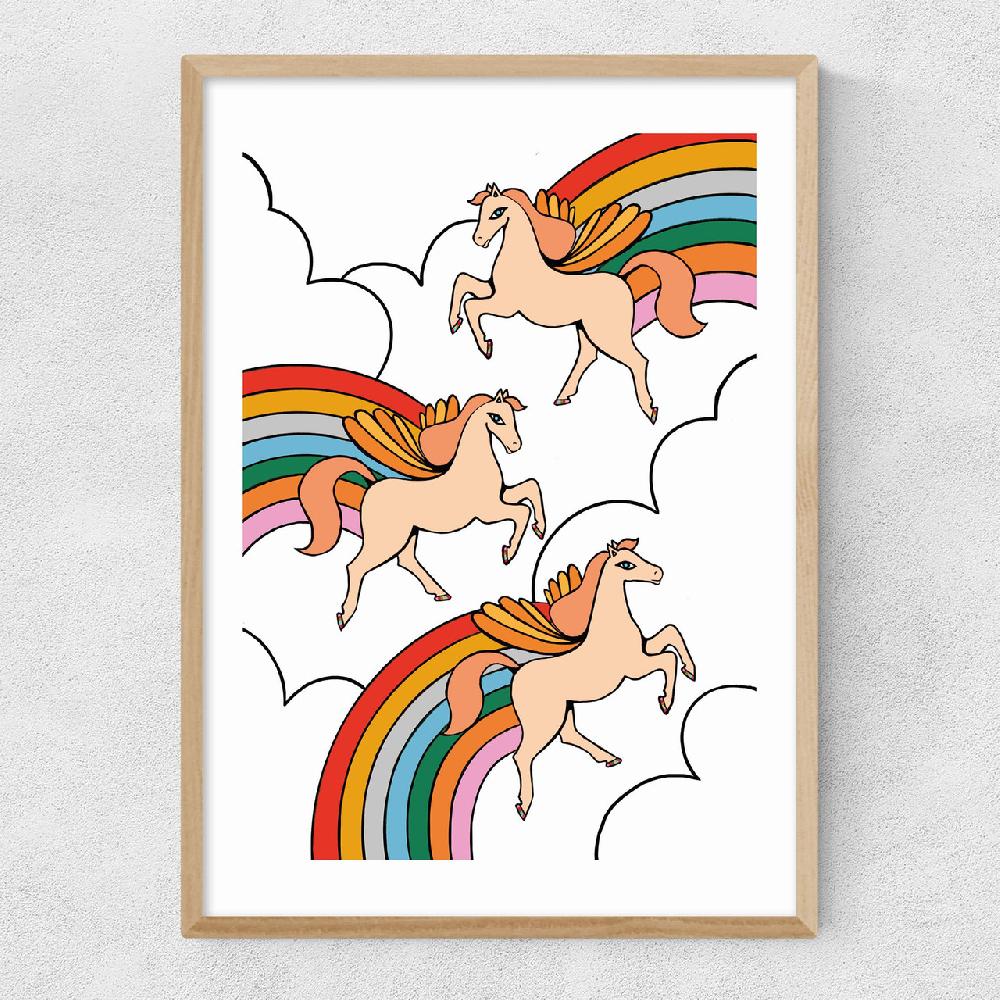 East End Prints Pegasus Rainbow