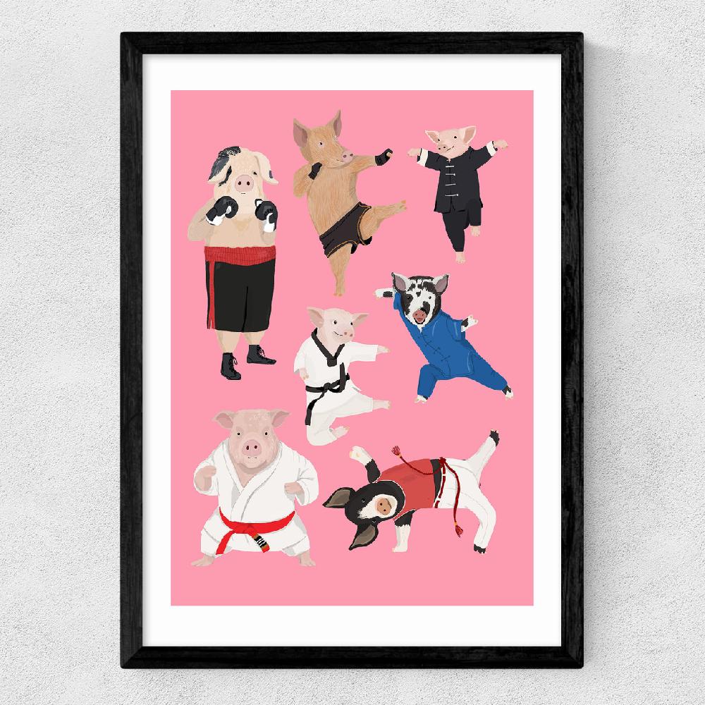 East End Prints Pigs Martial Art