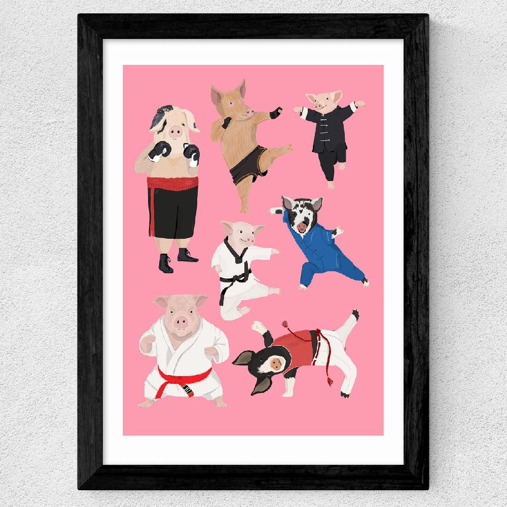 East End Prints Pigs Martial Art