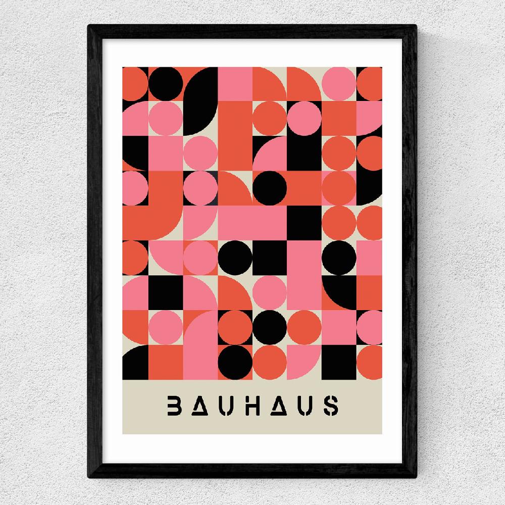 East End Prints Pink And Black Bauhaus