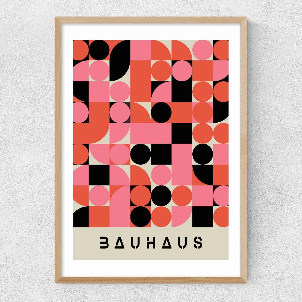East End Prints Pink And Black Bauhaus