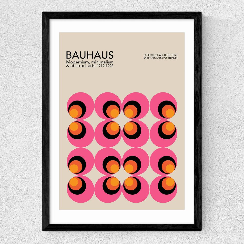 East End Prints Pink And Orange Bauhaus