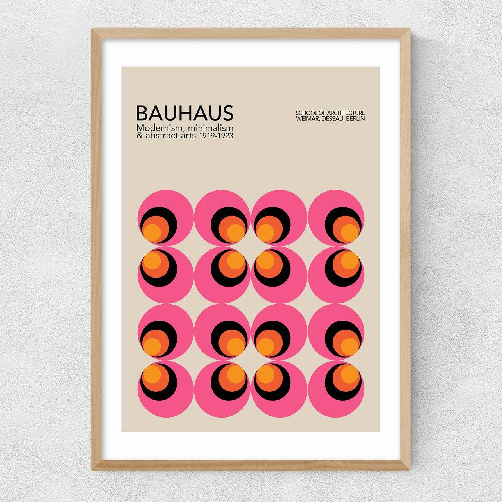 East End Prints Pink And Orange Bauhaus