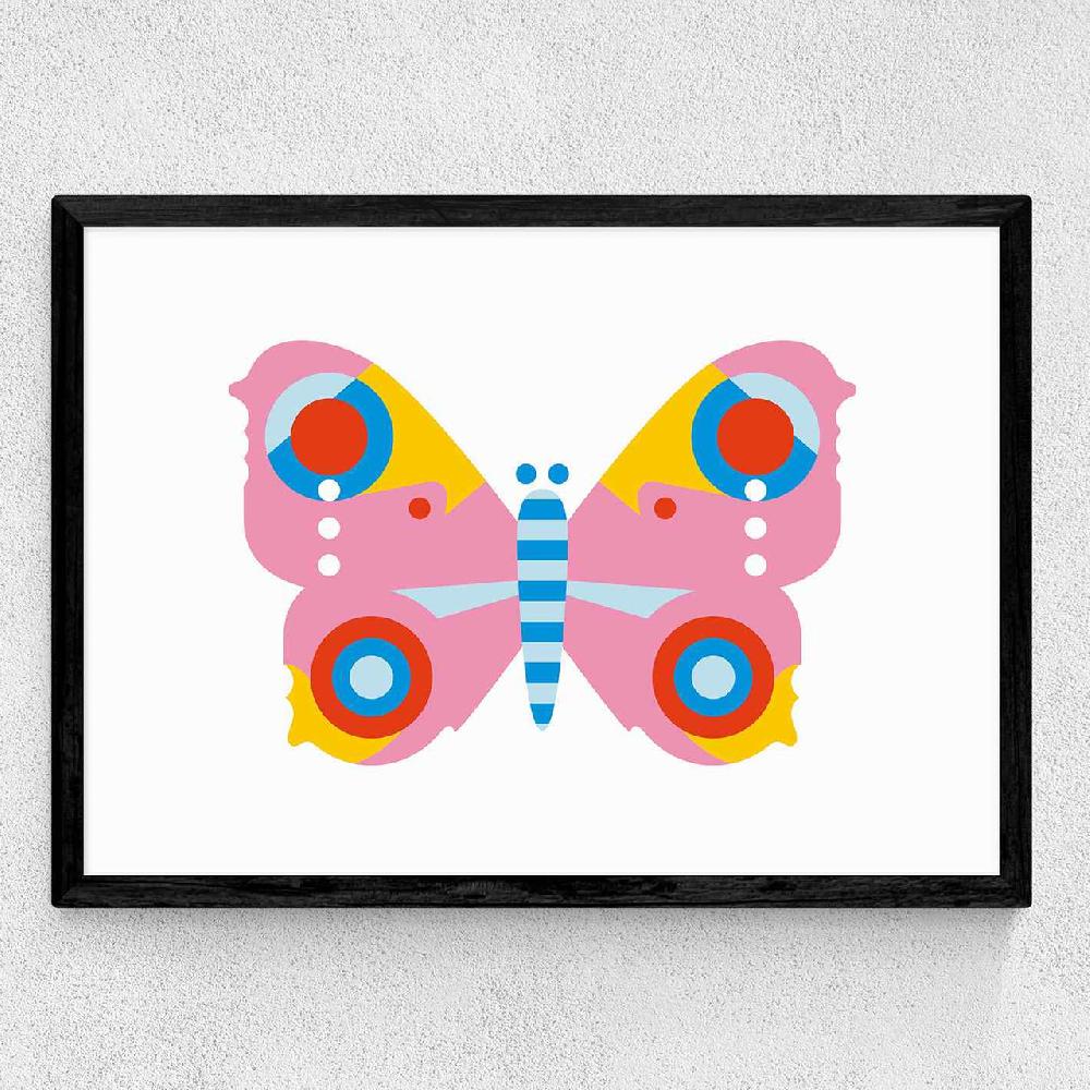 East End Prints Pink Butterfly LS