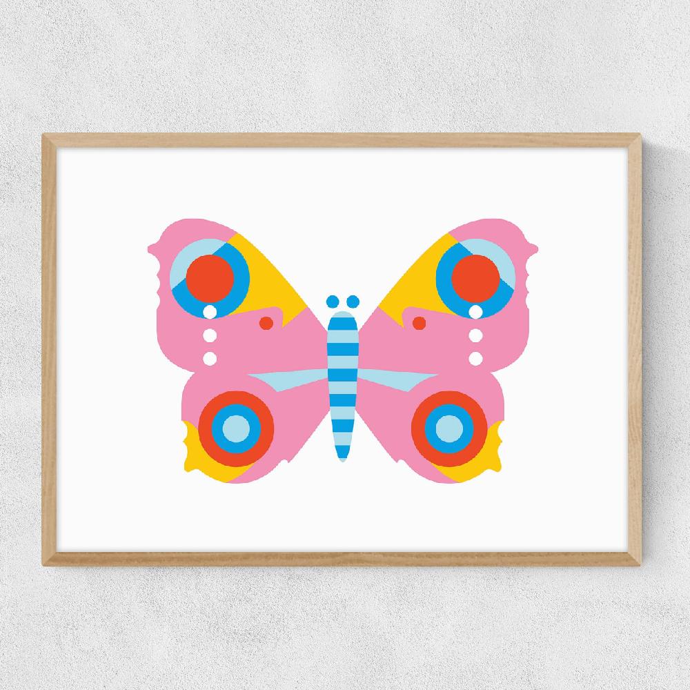 East End Prints Pink Butterfly LS