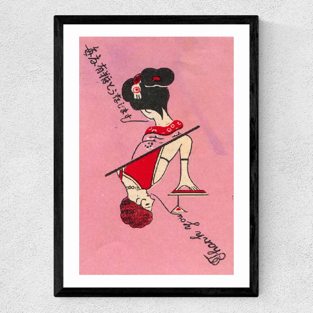 East End Prints Pink Geisha Matchbox